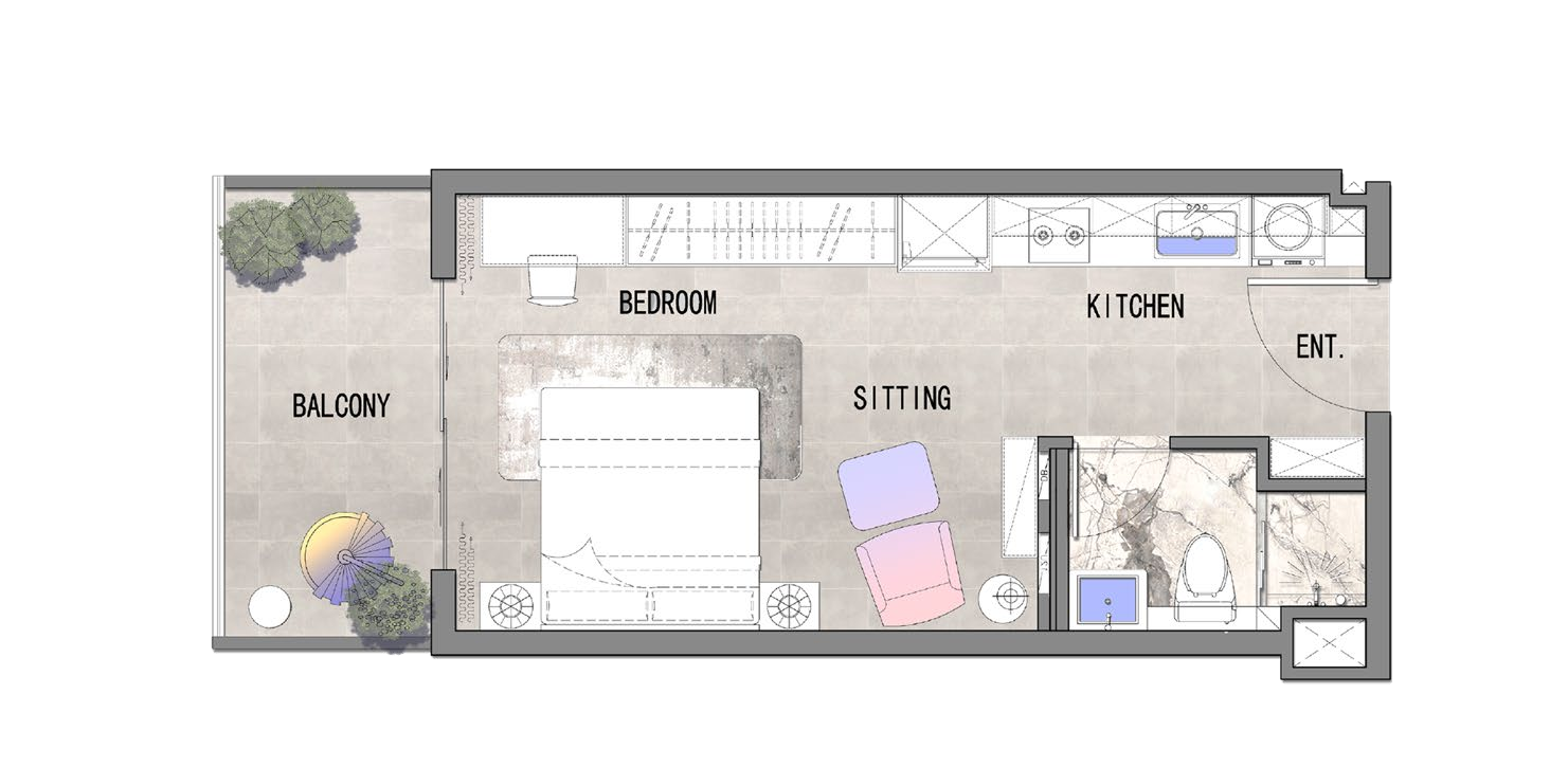 Listone Residence Studio floor plan