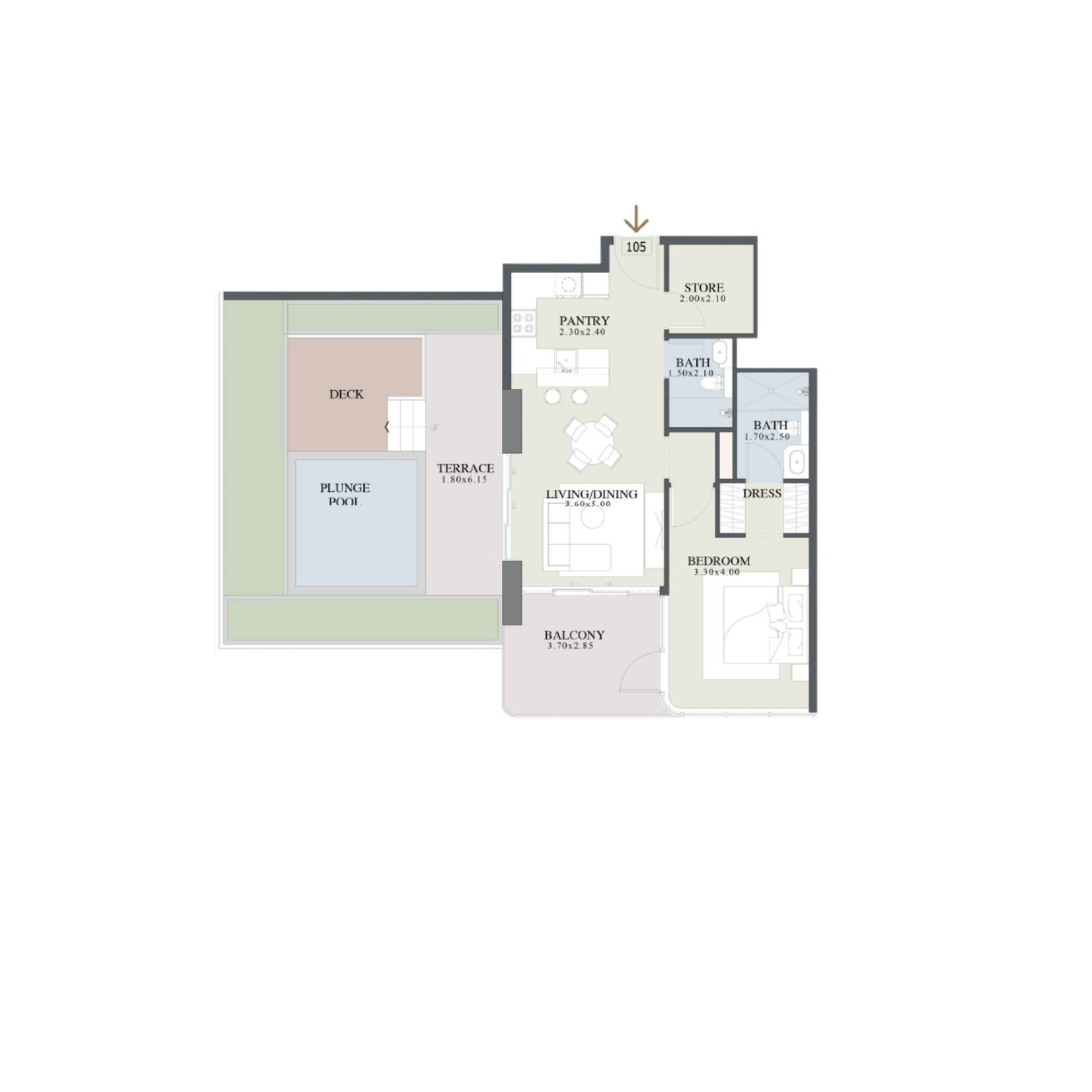 Chelsea Gardens 1 Bedroom floor plan