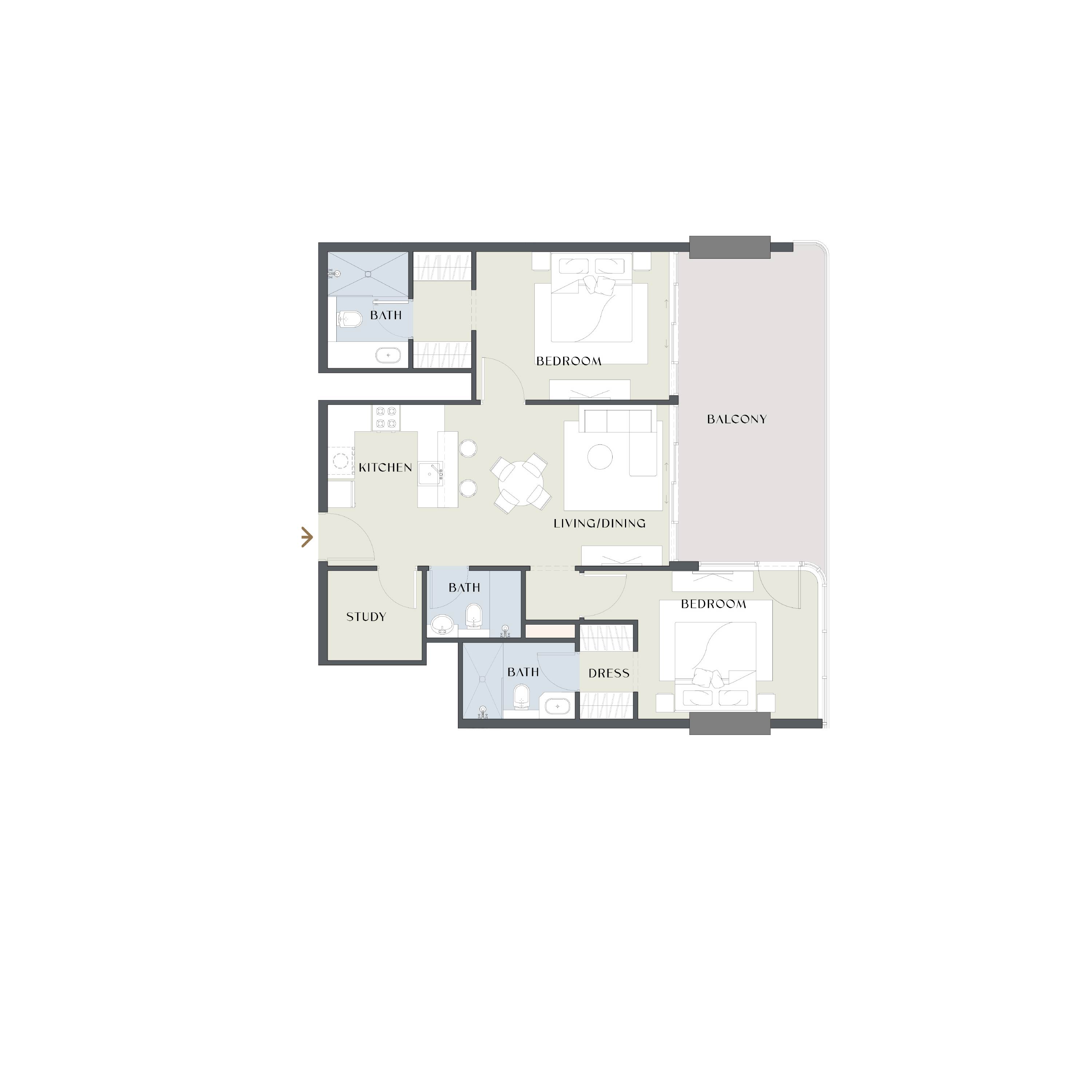 Chelsea Gardens 2 Bedroom floor plan