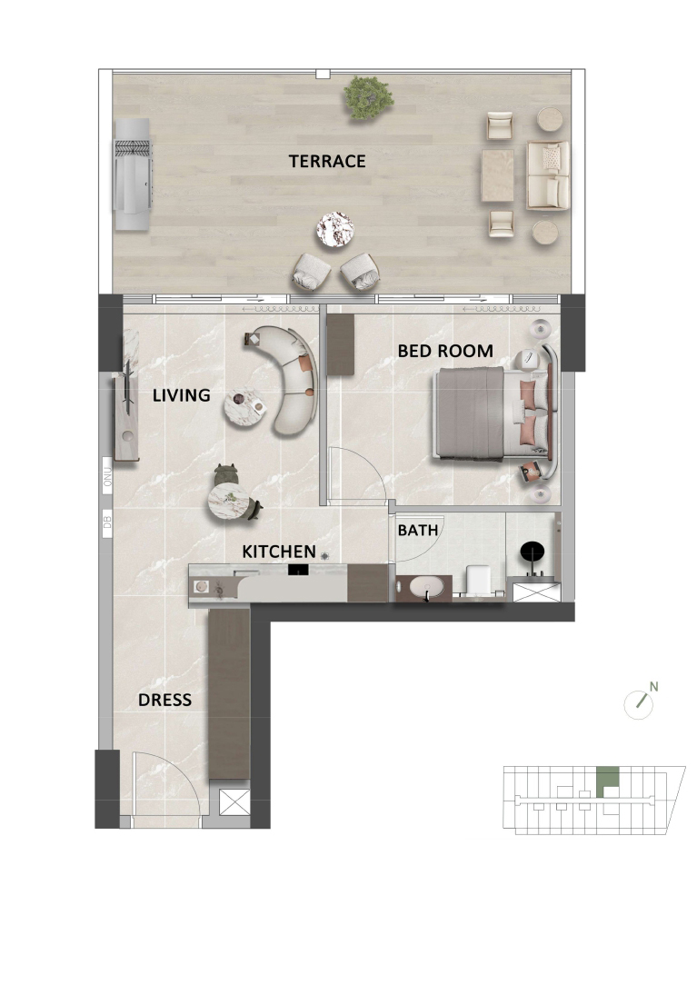 Southlofts 1 Bedroom floor plan