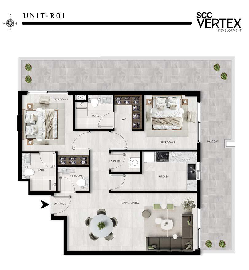 Willows Residences 2 Bedroom floor plan